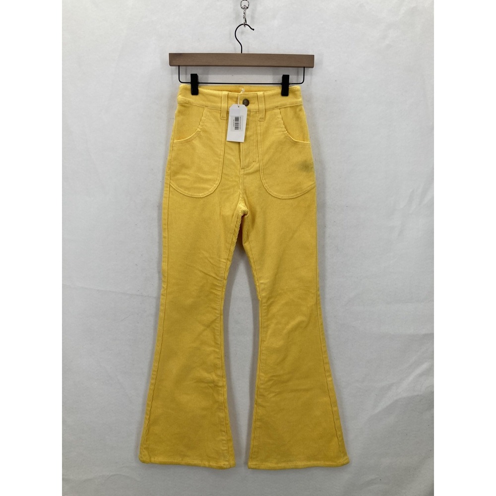 Yellow Boot-Cut Flare Pants - Women's